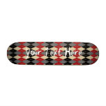 Red Black and Grey Argyle Personalized