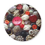 Red Black and Silver Button Collage Magnets