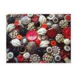 Red Black and Silver Button Collage Postcards