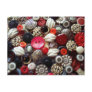 Red Black and Silver Button Collage Postcards