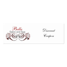 red,black and white Chic discount coupon Business Card Template