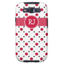 Red Black and White Polkadots Samsung Galaxy SIII Case