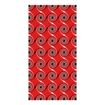 Red, Black and White Spiral Swirl Pattern. Photo Card
