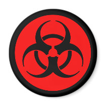Red & Black Biohazard Symbol Magnet