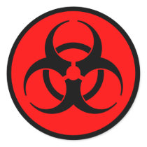 Red & Black Biohazard Symbol Sticker