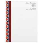 Red~Black~Blue Saw Tooth Pattern Customized Letterhead