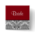 Red & black damask design buttons