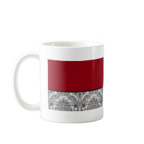Red & black damask design mugs