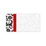 Red & Black Damask Dots Shipping Personalized Address Label