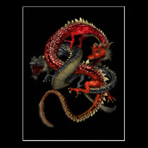 Red & Black Dragons postcards