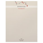 Red Black Flowers on Light Elegant Bkg Letterhead Design