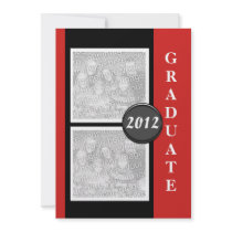Red black graduation party template PERSONALIZE Invitations