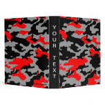 RED, BLACK & GRAY CAMO 3 RING BINDERS