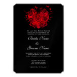 Red & Black Heart Roses Butterfly Weddings Personalized Invitation