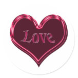 red black love heart stickers