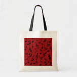 Red Black Music Notes Bag