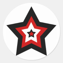 Red black n white star stickers