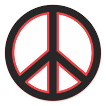 Red & Black Peace Symbol Stickers