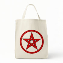 Red & Black Pentacle Canvas Bag