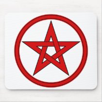Red & Black Pentacle Mouse Mat