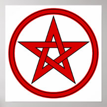 Red & Black Pentacle Poster