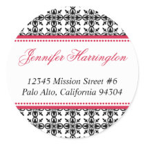 Red black preppy custom fancy return address label