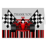 Red & Black Race Car Thank You Card