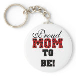 Red/Black Star Text Proud Mom to Be Key Chains