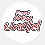 Red/Black Text Proud New Uncle Sticker