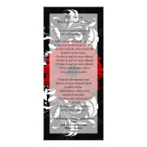 Red, Black, White Gerbera Daisy Menu, Program Customized Rack Card