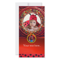 RED BLACK WHITE LADYBUG , PHOTO TEMPLATE