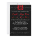 Red, Black, White, Rose Invitation