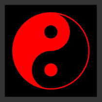 Red & Black Yin Yang Symbol Poster posters
