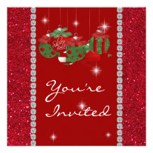 RED BLING HOLIDAY  Invitation