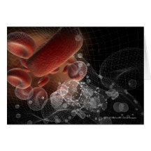 Red blood cells in wireframe greeting cards