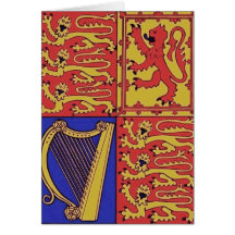 Red Blue And Gold Heraldry Greeting Card
