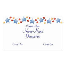 Red Blue and Yellow Stars Business Cards