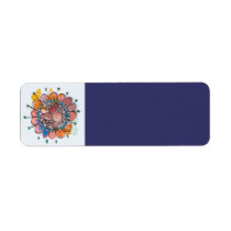 Red Blue Flower labels
