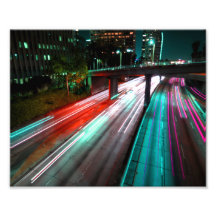 Red Blue Green And Purple Freeway Photographic Print