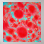 Red & blue light swirls posters
