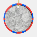 red blue mod photo frame ornaments