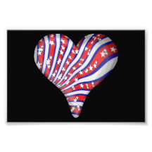 Red Blue Ribbon Heart Photo