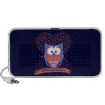 Red Blue Whimsical Cute Owl Doodle Speaker