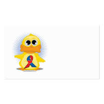 Red & Blue with  Heart Ribbon Duck Business Card Templates