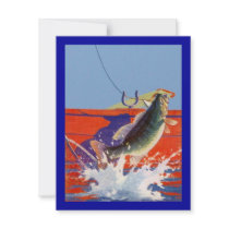RED BOAT w/ FISH ON ~ RETIREMENT PARTY INVITATION!