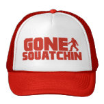 Red Bobo GONE SQUATCHIN Hat Finding Bigfoot