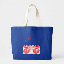 RED BOOM BOX TOTE BAG
