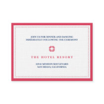Red border bead wedding reception enclosure card