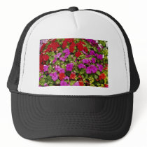 Red Bouquet of begonias flowers Hat