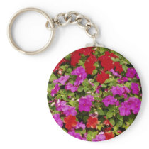 Red Bouquet of begonias flowers Key Chain